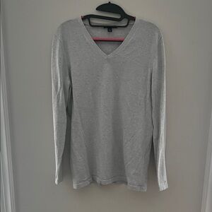 Tommy Hilfiger Silver V-Neck Sweater